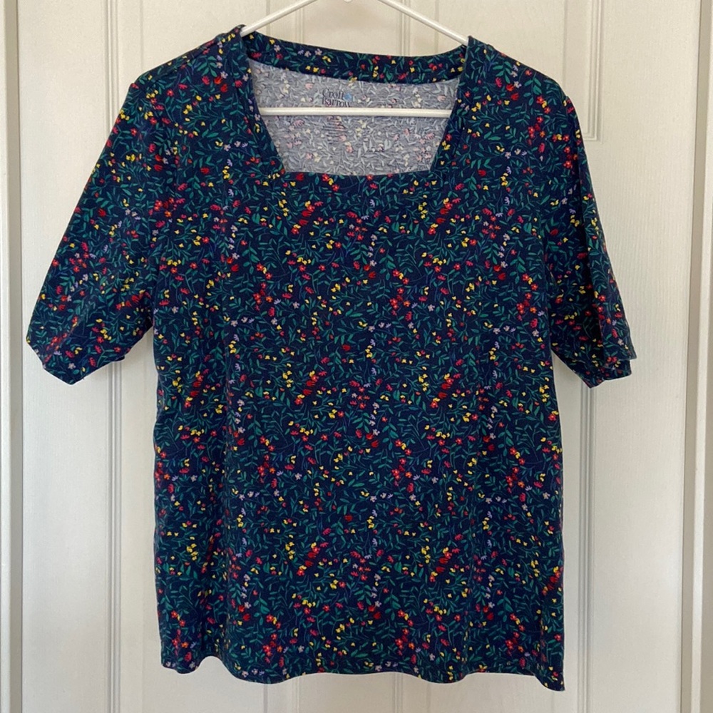 Floral Square Neck Top